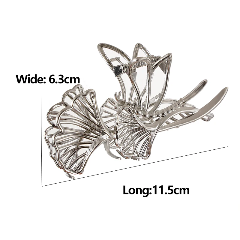 Ginkgo Biloba Hairpin For Women Metal Hair Claw Bow Flowers Hair Clip Butterfly Fashion Barrette Ponytail Hair Accessoires Girls