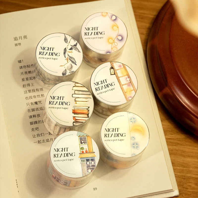 200cm/ Volumes Waterproof PET Material Tape Night Reading System Bookstore Star Light String Leaves Pattern Manual Account