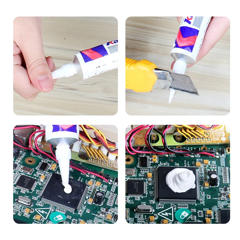 Kafuter 80G K-5203 Led Thermische Geleidende Siliconen Cpu Bonding Lijm Thermische Silica Coëfficiënt 1.2 Wit