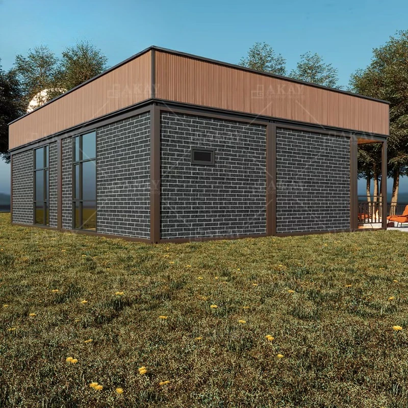 Casa móvel sobre rodas Casa pré-fabricada moderna de 3 quartos Villa contêiner ao ar livre de 20 pés Casa pequena