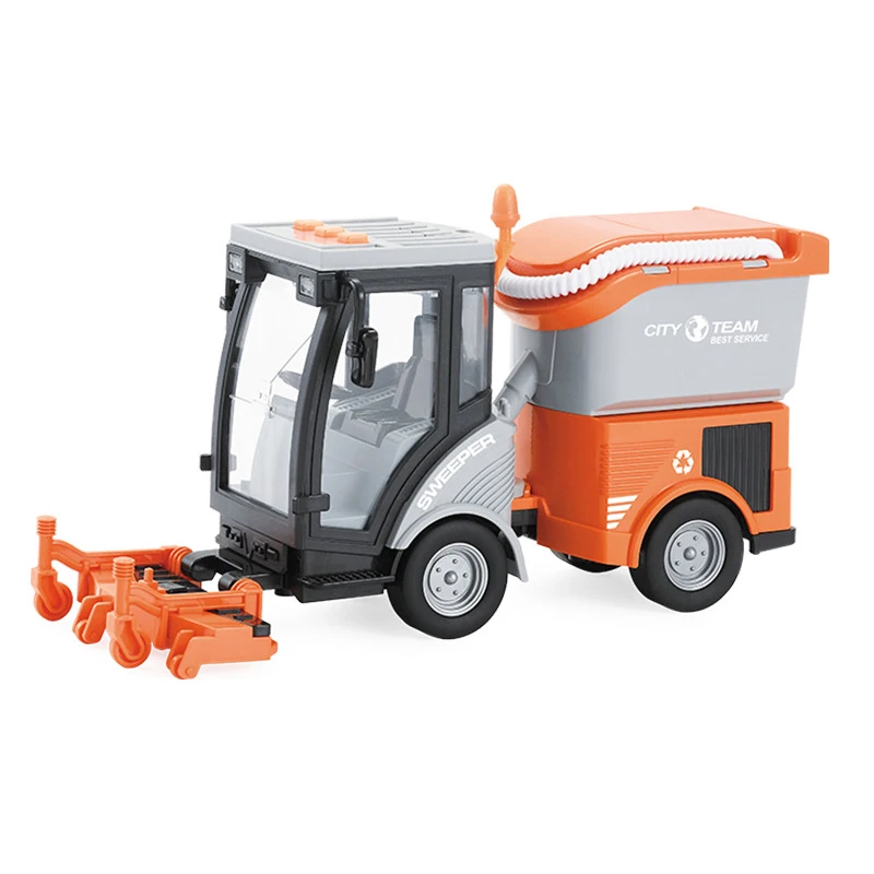 Alloy Sweeper Model Diecast Road Cleaning Refuse Classification Sanitation Vehicles Car Model Sound and Light Kids Gifts B247