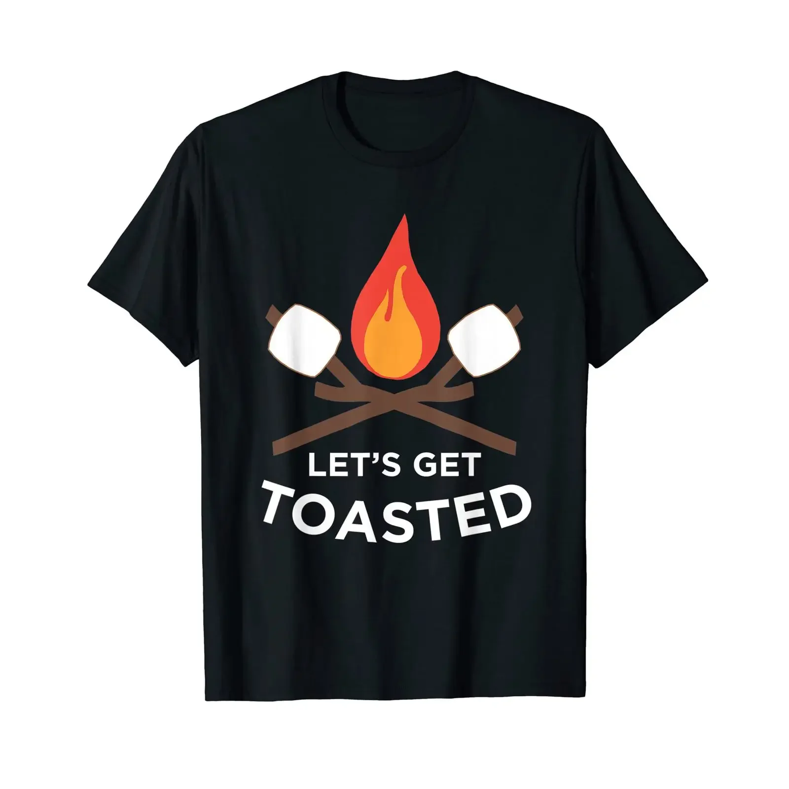 Funny Camping T Shirt Lets Get Toasted vintage Washed Versatile Unisex Top For Everyday Wear designer clothes Soft streetwear