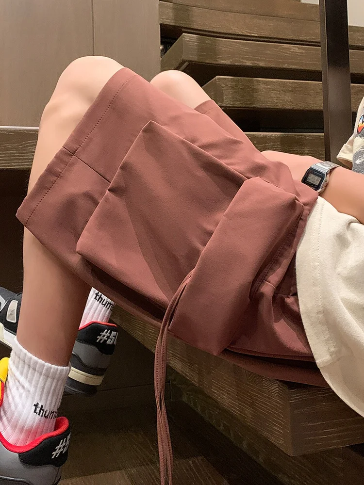 

Американские функциональные рабочие шорты для мужчин: летние, модные, повседневные, спортивные, быстросохнущие, свободного кроя, больших размеров, из ледяного шелка, бриджи до колена