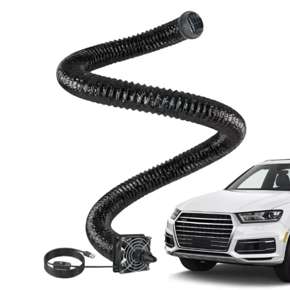 Foldable Car Vent Extender Adjustable USB Flows Fan Air Vent Extension Heat-Resistant Portable Car Air Duct SUV Truck