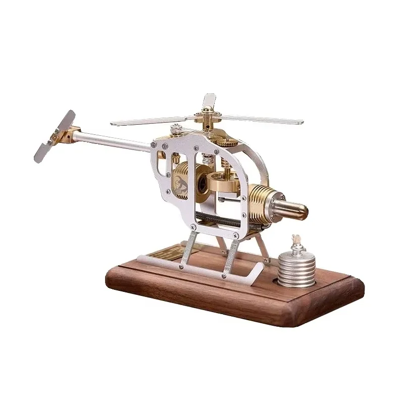 B-M DIY Metal Helicopter Engine Model Assembly Kit Handmade Physics Experiment Model Toy
