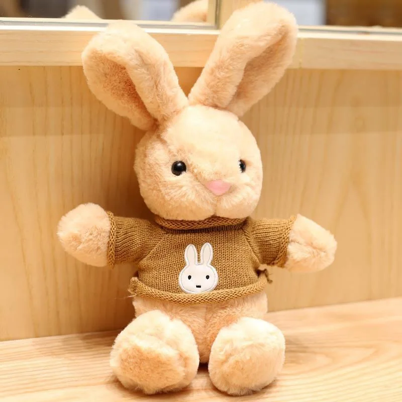 30/40cm Plush Rabbit Five-color Sweater Scarf Stuffed Animal Toy and Hobby Plush Animal Kawaii Accessories Birthday Gift