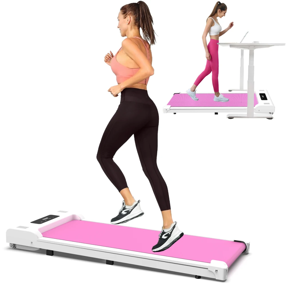 Under Desk Treadmill Walking Pad Portable Treadmill with Remote Control LED Display Walking Jogging Machine for Home Office Use