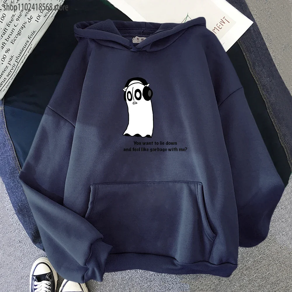 Undertale Game Hoodies Kawaii Cartoon Napstablook Ghost Sweatshirt Halloween Graphic Pullovers Hooded Women Hoodie Men Clothes