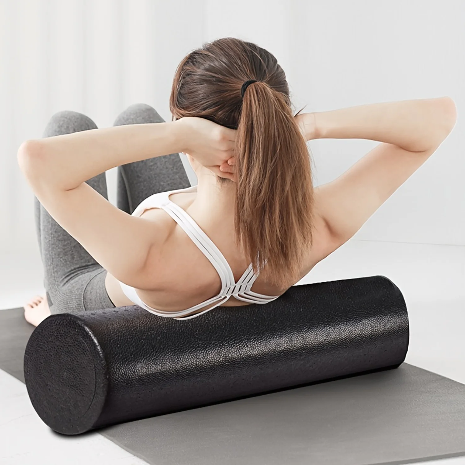 

1pc 60cm/23.62in Long PVC Yoga Massage Roller, Fitness Yoga Column For Muscle Relaxation