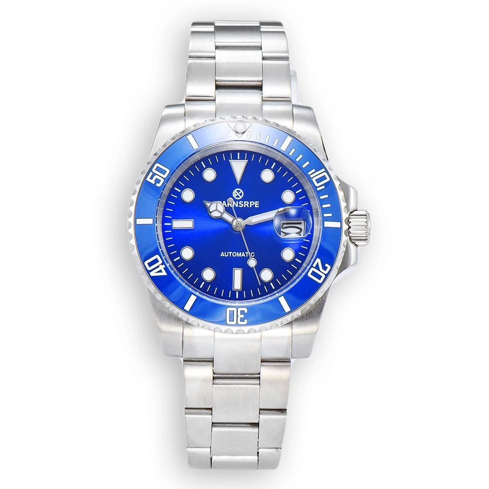 

Men's Dive Automatic Mechanical Watches NH35 40mm Stainless Steel Waterproof Luxury Blue Wrist Watch Sapphire Glass Solid Back