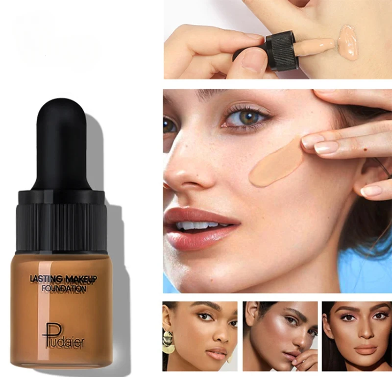 5ml Mini Liquid Foundation Full Coverage Concealer Cream Oil-control Moisturizer Contour Matte Breathable Base Makeup Foundation