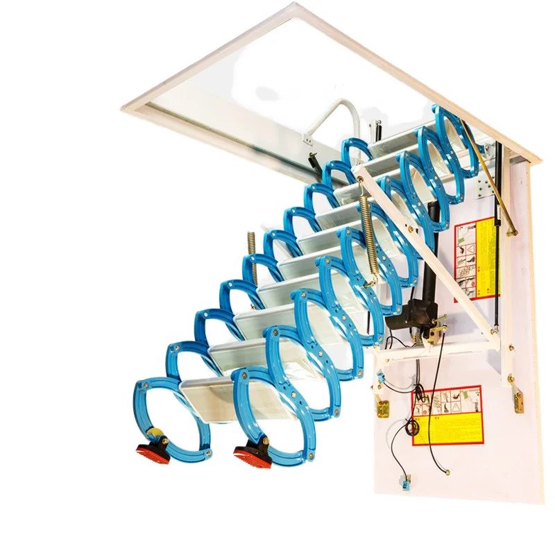Modern Fully Automatic Electric Retractable Invisible Folding Staircase Modern Design For Home Villas Attics