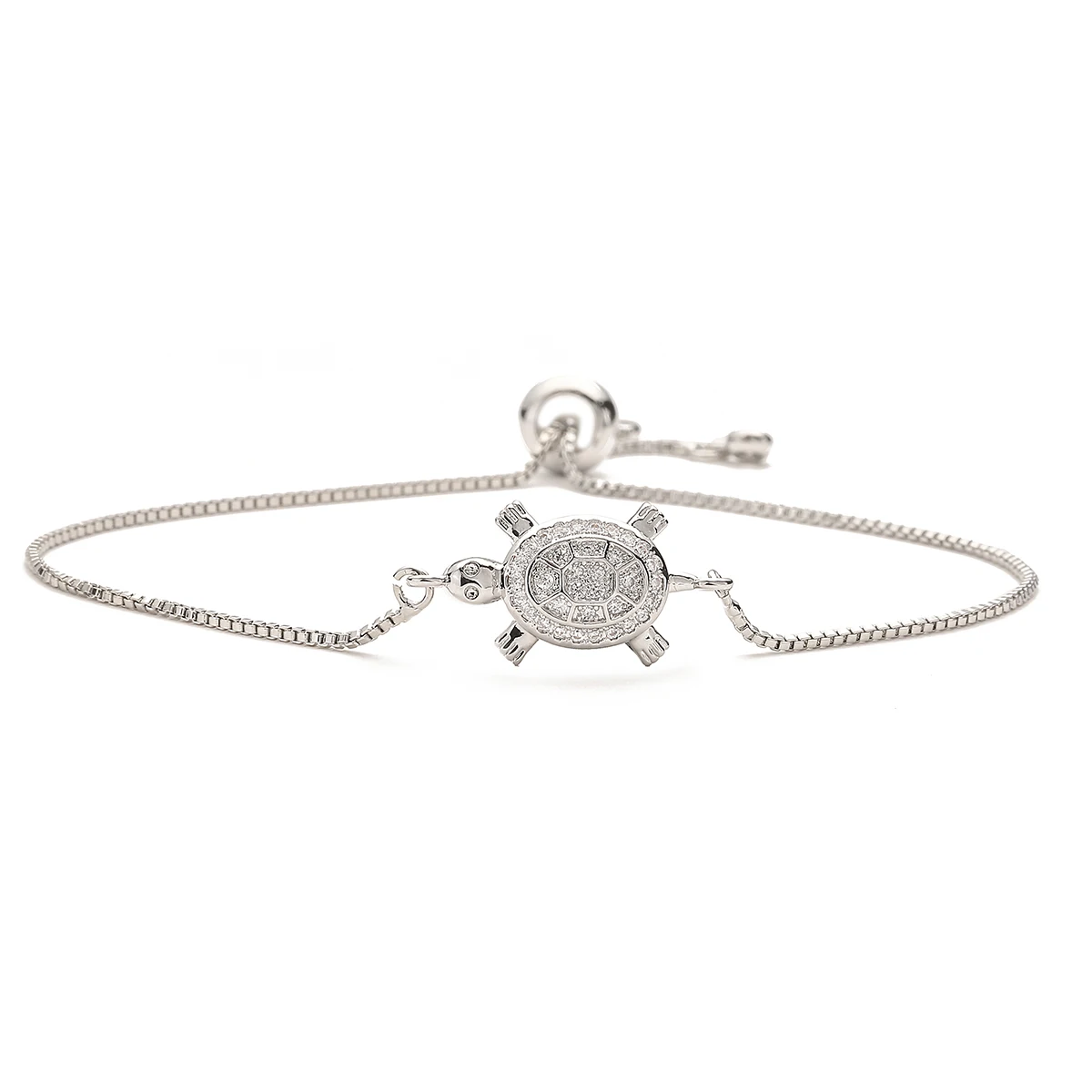 2024 New Fashion Gold/Silver Color Lovely Cute Turtle Charm Bracelets For Women Girl Shiny AAA CZ Jewelry