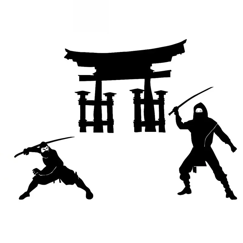 

Ninja Warrior Asian Style Sticker Fashion Car Window Decoration Decal Personality PVC Waterproof Decal Black/White, 15cm*20cm