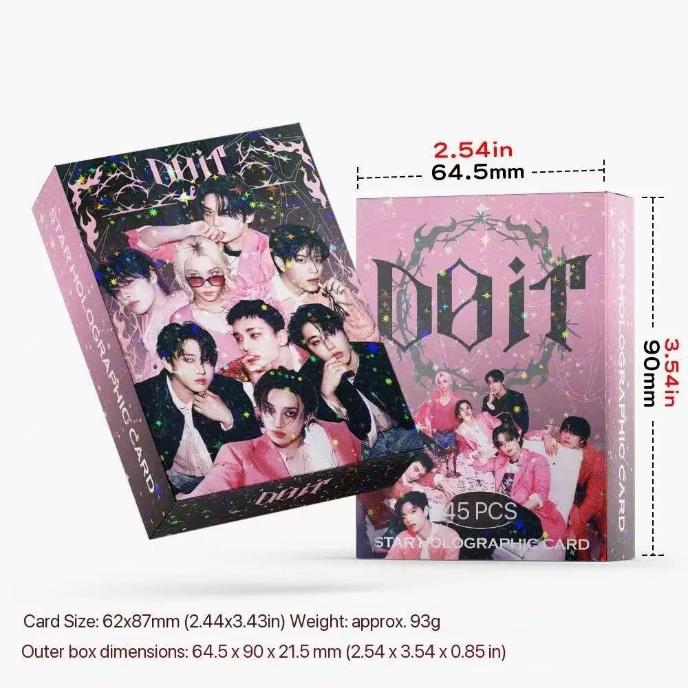 

Новые флэш-карты SKZoo 45, Straykids, новые специальные наклейки со звездами K-pop, фотокарточки, двусторонние голографические карты