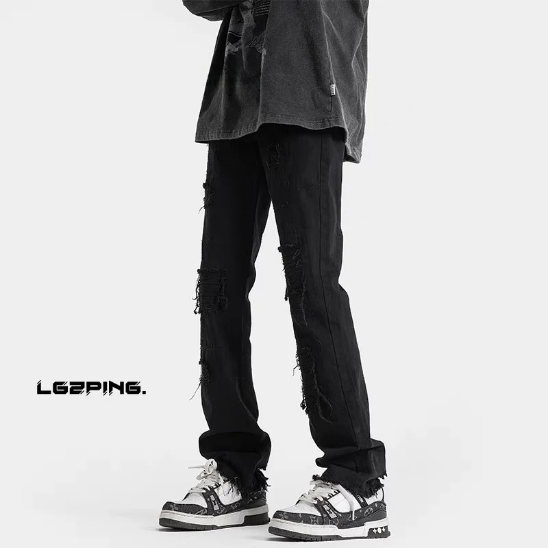 

Мужские джинсы Cleanfit: модные, приталенные, прямые, с эффектом дырокола, в уличном стиле, повседневные, для молодежи