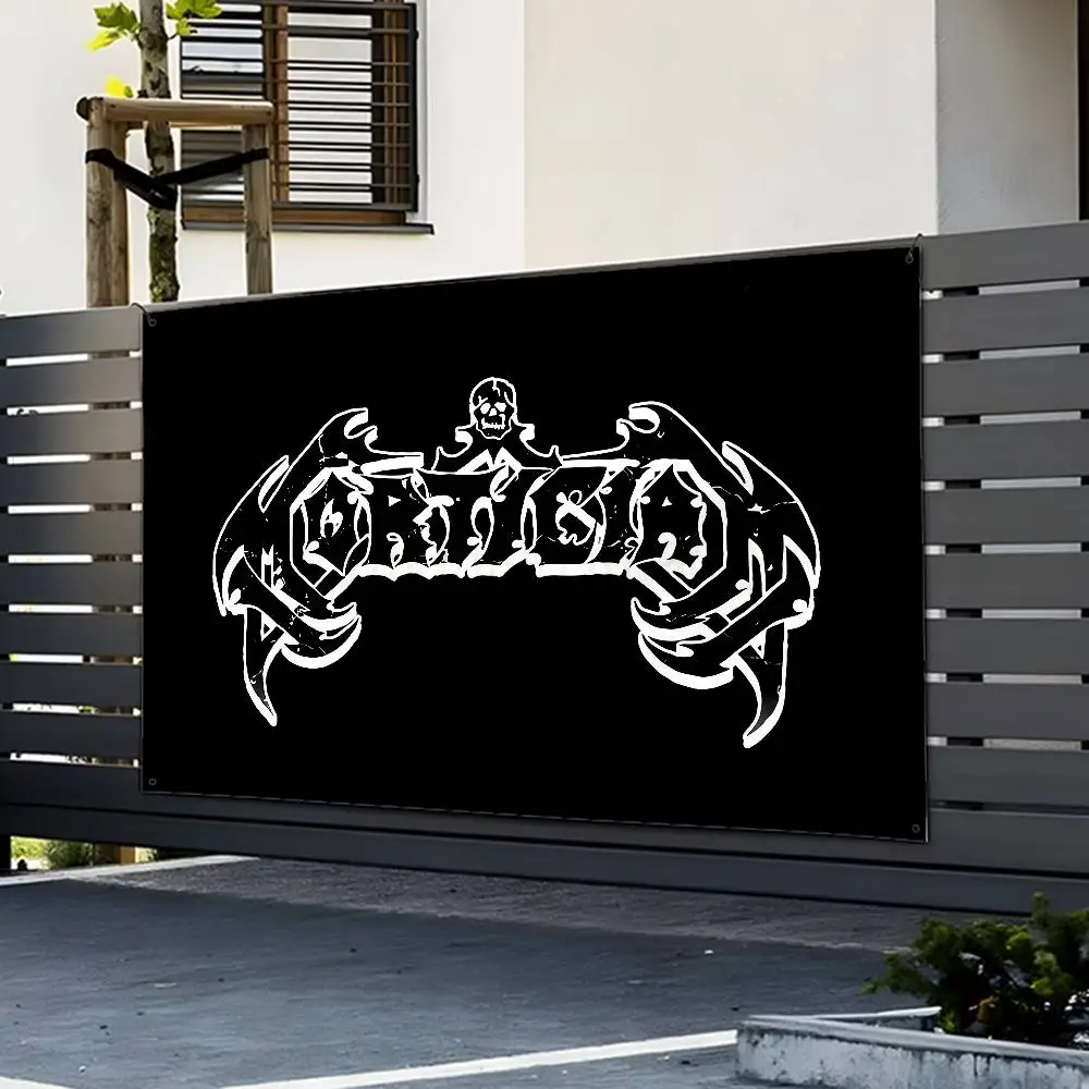 الثقيلة روك باند-M-M-Morticians العلم أعلام مخصصة الجدار شنقا نسيج في الهواء الطلق الزخرفية العلم خلفية بطانية #2