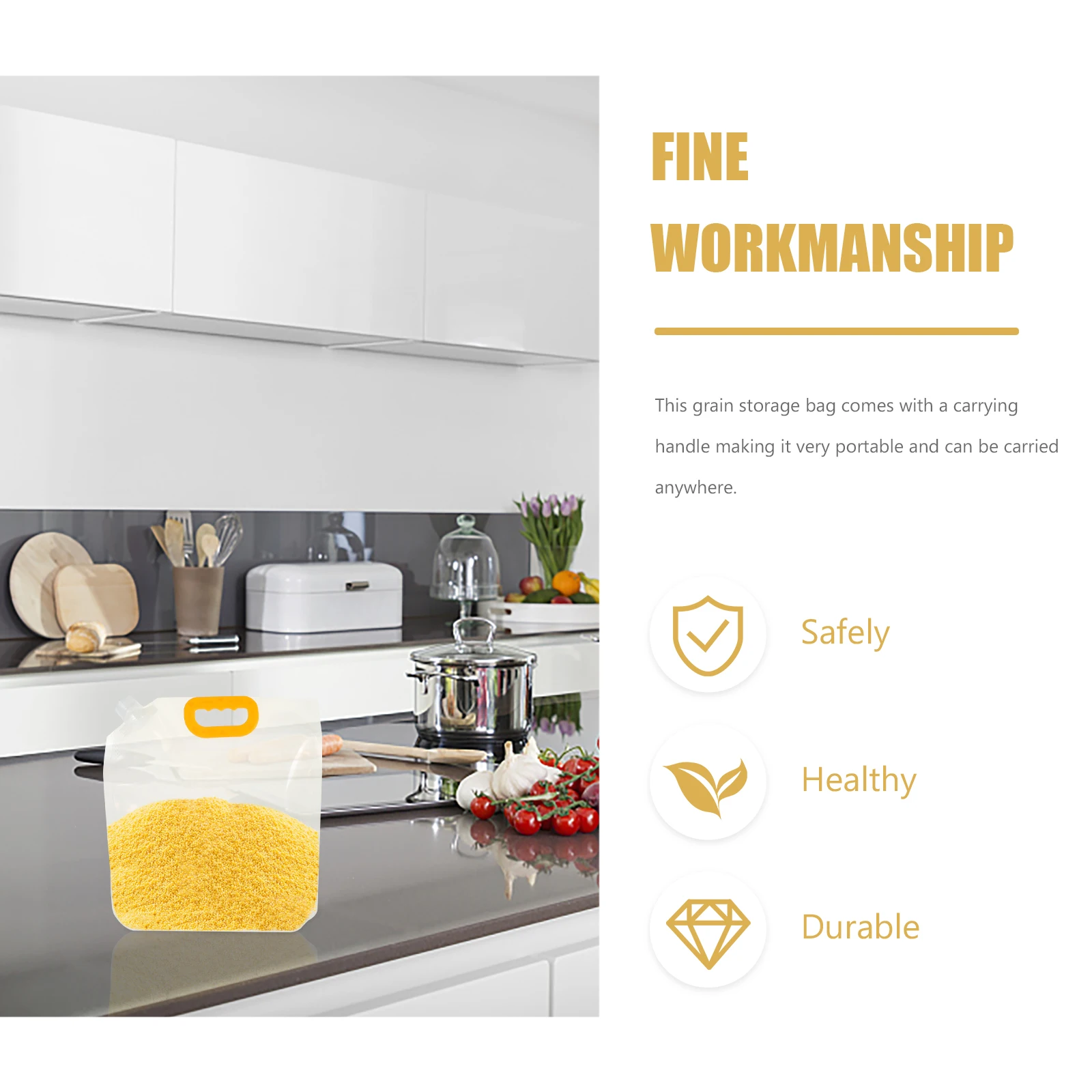 

Overnight Storage Bag Handle Resealable Nuts Bags Hollow Transparent Sealed Handles