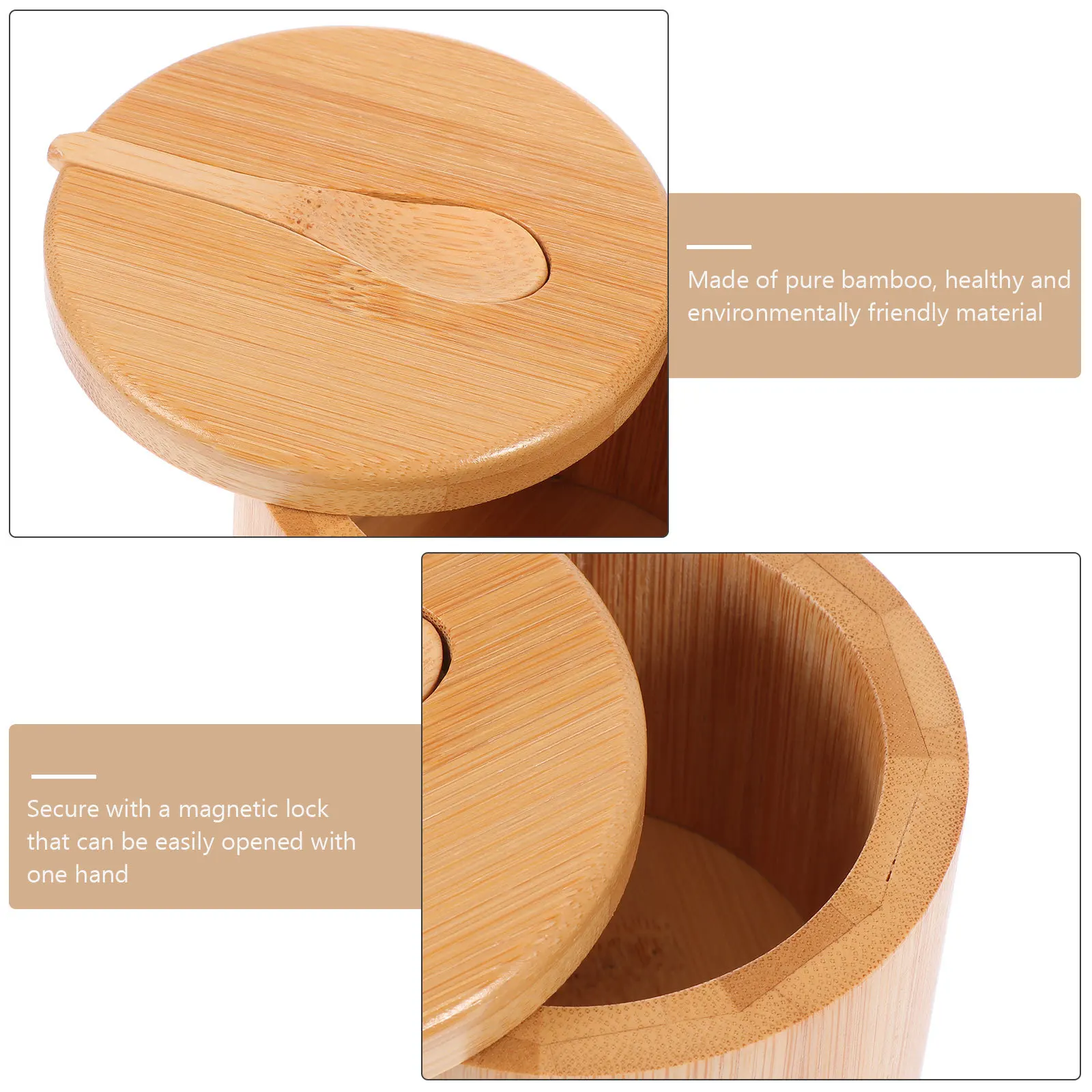 

1 set 1 Set Seasoning Jar Rotating Lid Storage Holder Salt Pepper Chili Powder Kitchen Spice Container Condiment Canister Home