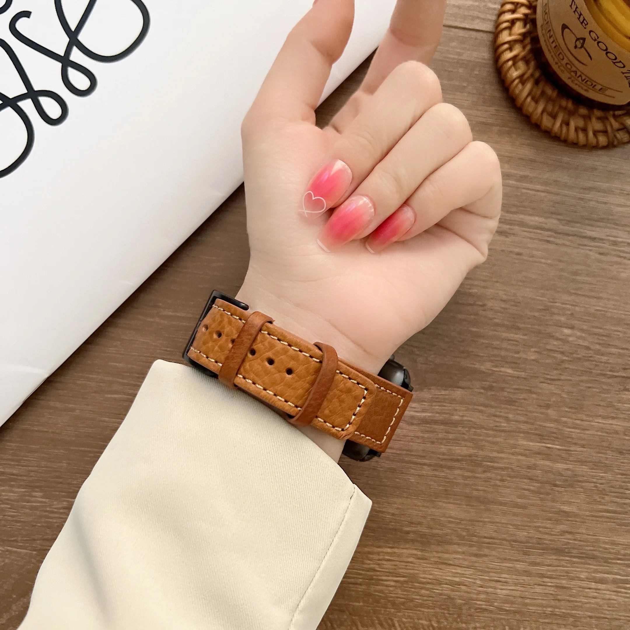 Cinturino in vera pelle per Apple watch Ultra 8 7 49mm 45mm 41mm 6 5 4 SE 44mm 40mracelet Wristband per iwatch 3 42mm 38mm Belt