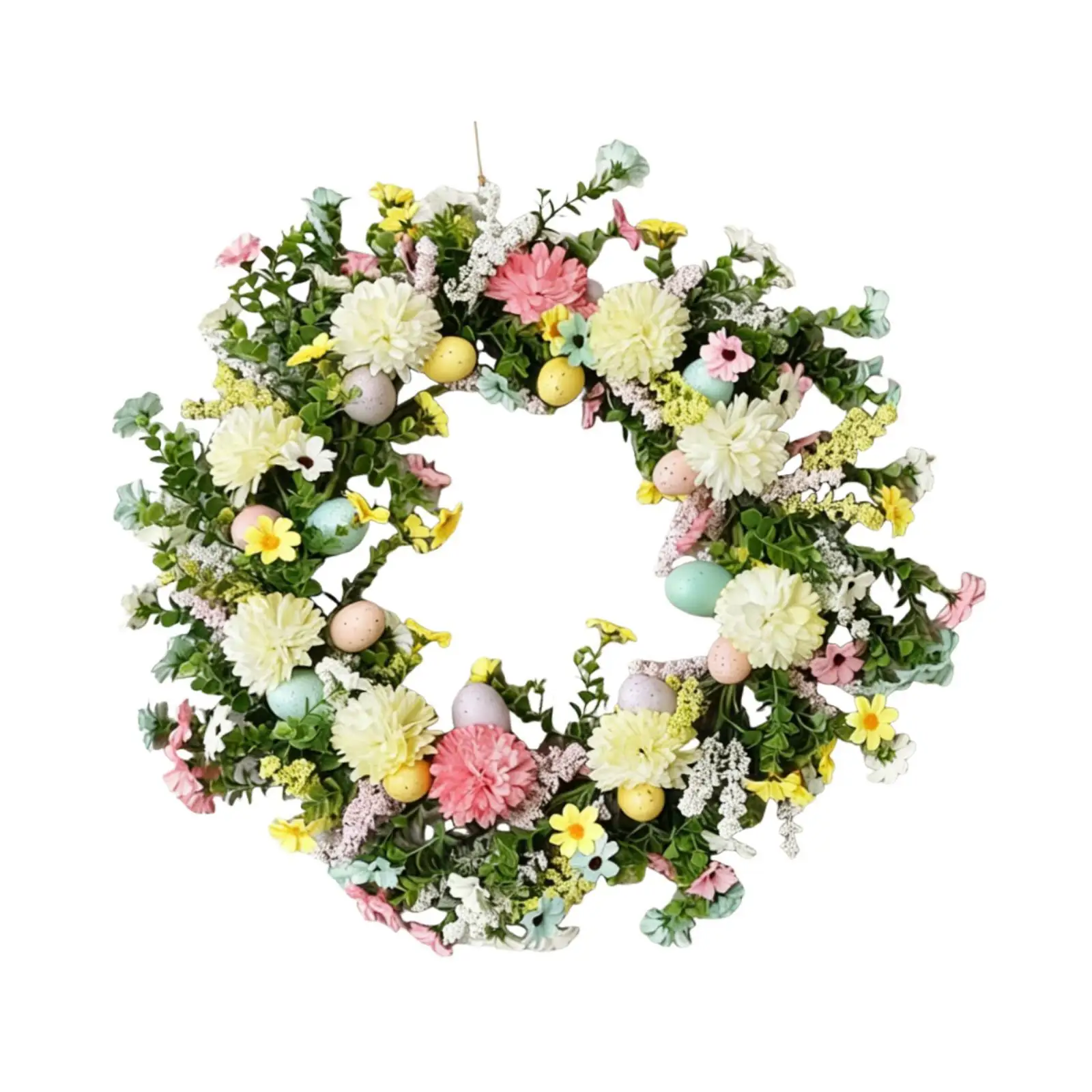 

Spring Easter Wreath Faux Greenery Flower Door Hanging Ornament for Indoor Outdoor Party Decoration