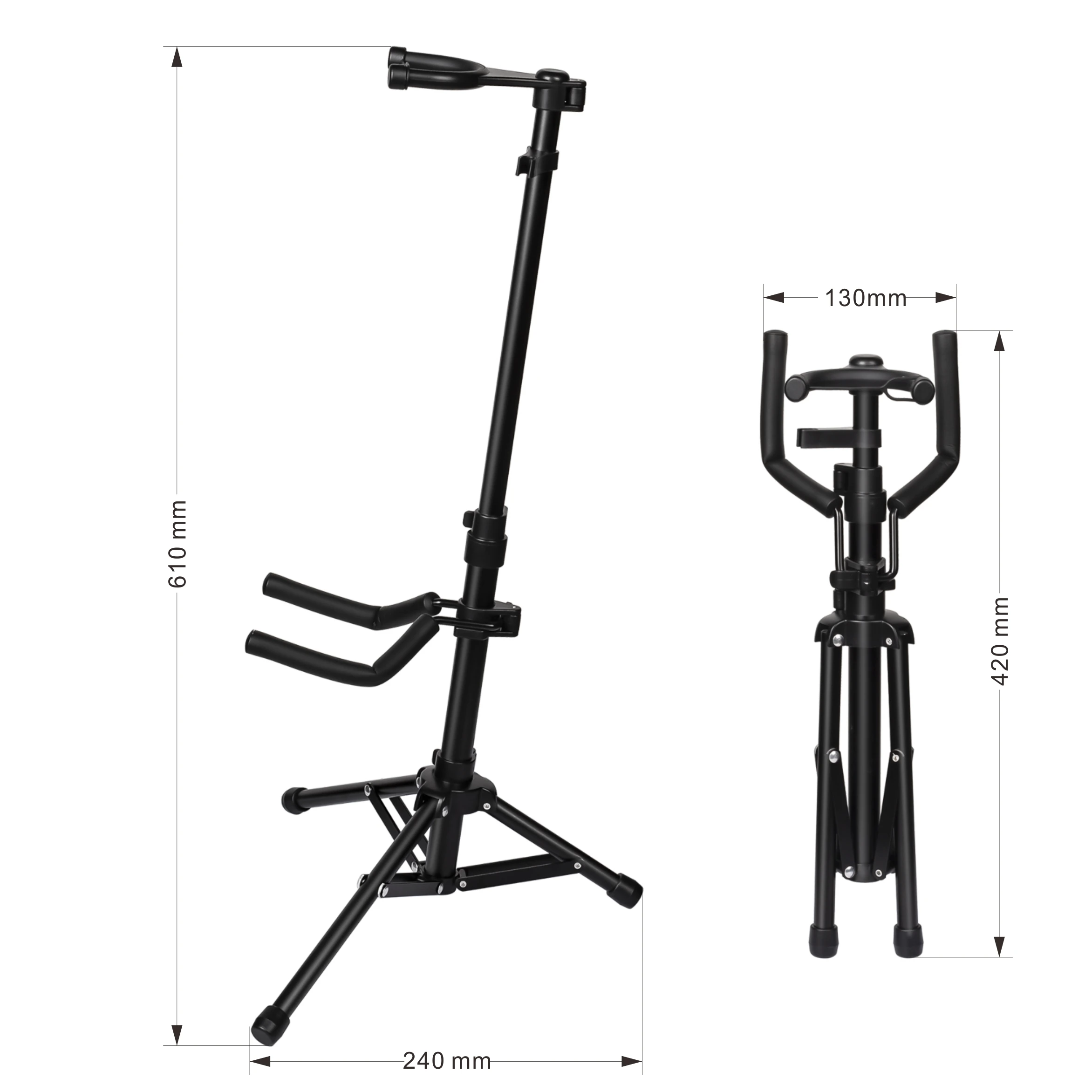 Flanger Violin Stand Looped Ukulele Metal Stand Individual Bow Positions Black 3 Legged Support Bracket Ukulele Violin Parts