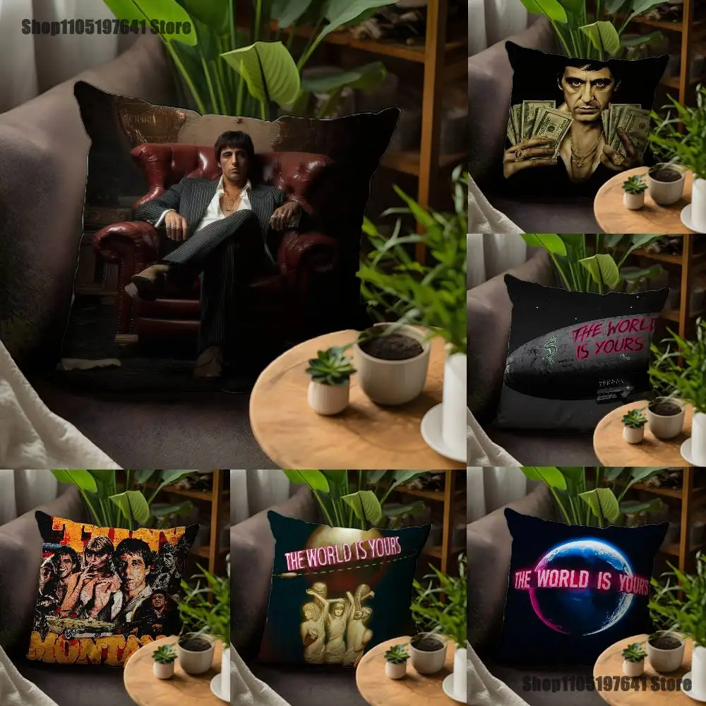 

S-Scarfaces Tony M-Montana Pillow Case For Sofa Decor Car Office Room Printing Cushion Cover Decorations and Protector