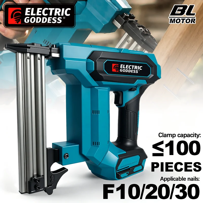 Electric Goddess Brushless Electric Brad Nail Gun Cordless Straight Nails Woodwork Nailing Machine ﻿For MAkita 18V Battery Pin