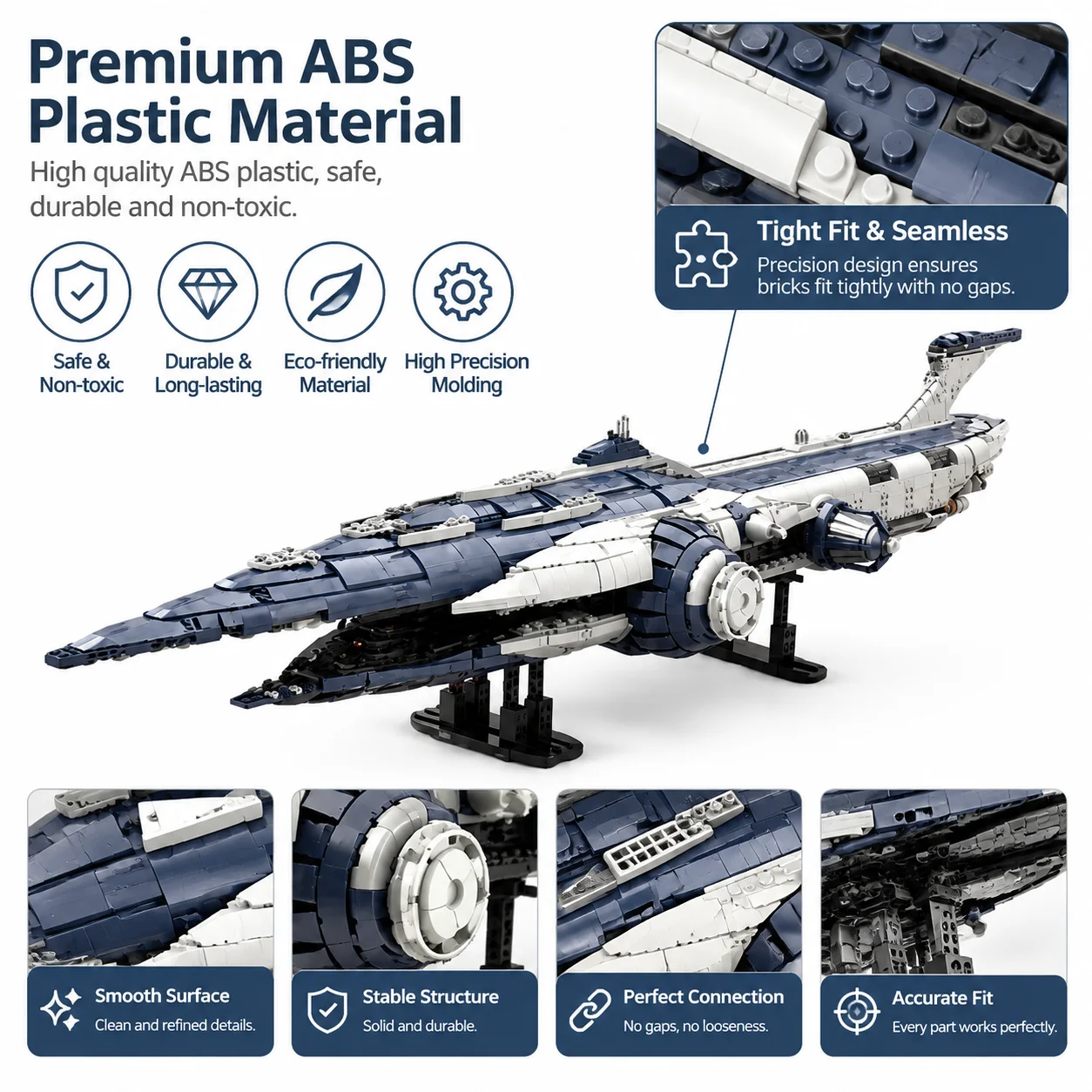 MOC Space War Interstellar Cruiser Building Blocks Sci-Fi Galaxy Destroyer Starship Model DIY Bricks Decor Gift for Men