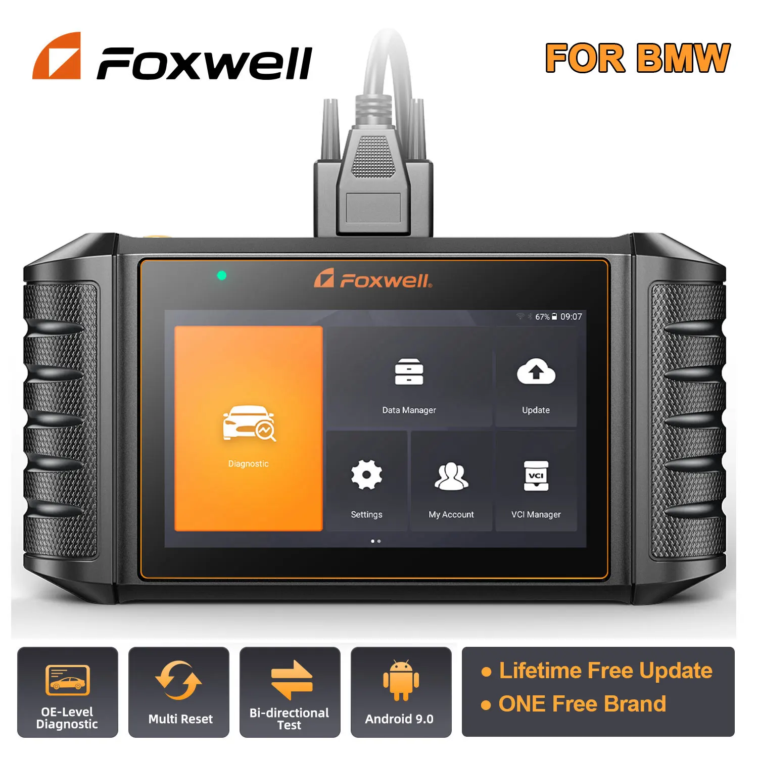 

Сканер FOXWELL NT710 OBD2 для BMW, двунаправленный сканер OBD2, все системы, автомобильный диагностический инструмент, кодирование ЭБУ, 31 сброс, бессрочный