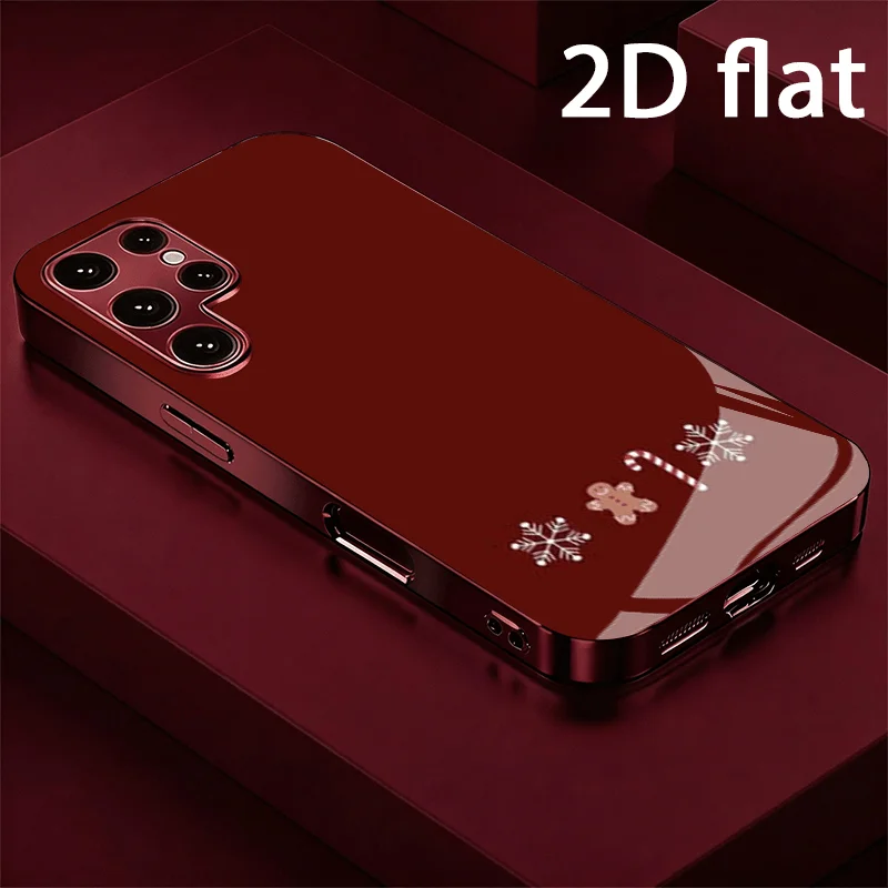 Christmas holiday pattern glass phone case suitable for Samsung Galaxy S26 S25 S24 S23 S22 S20 FE/Ultra/Plus5G anti drop