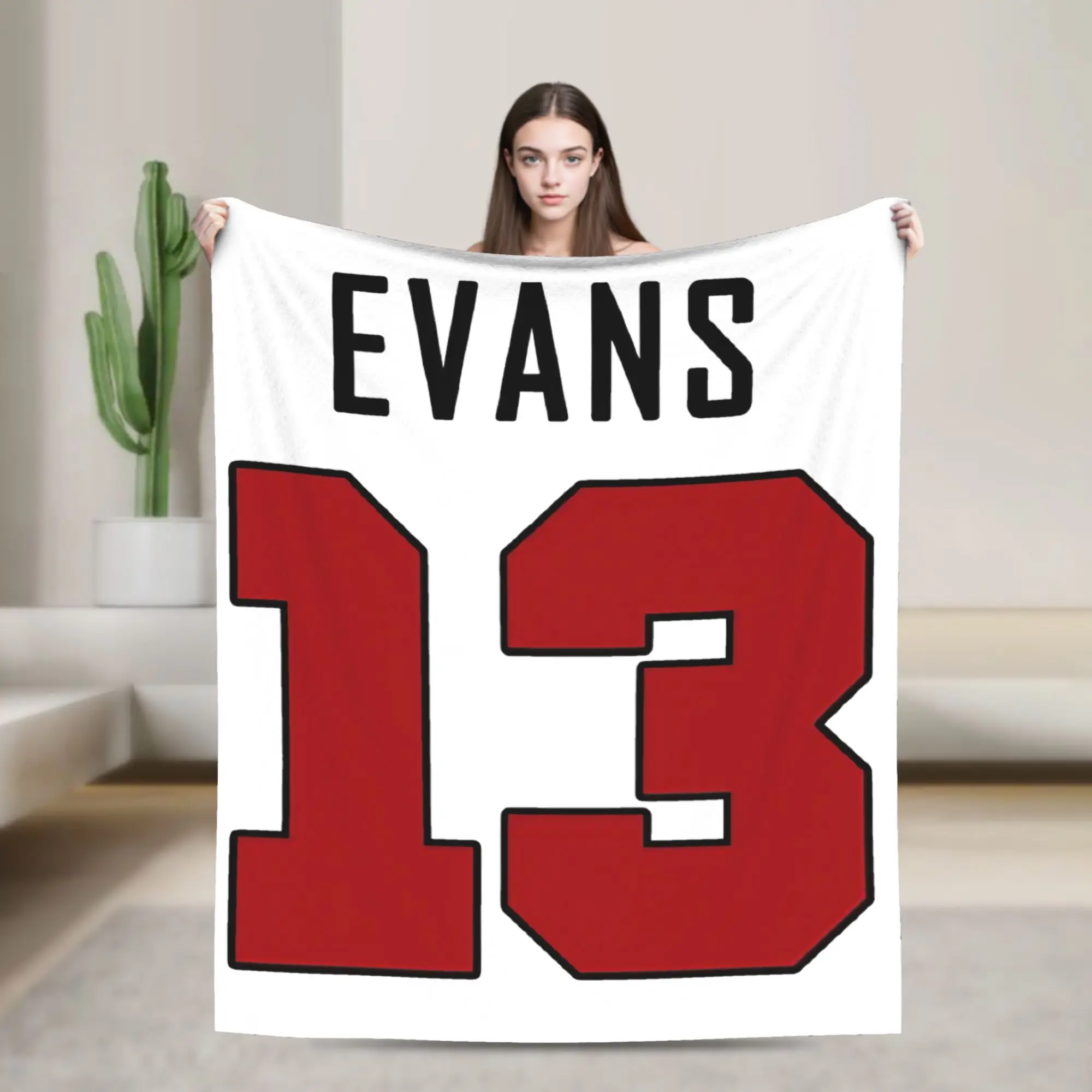 Mike Evans Number 13 Fleece Throw Blankets  Blanket for Sofa Outdoor Warm Bedding Throws
