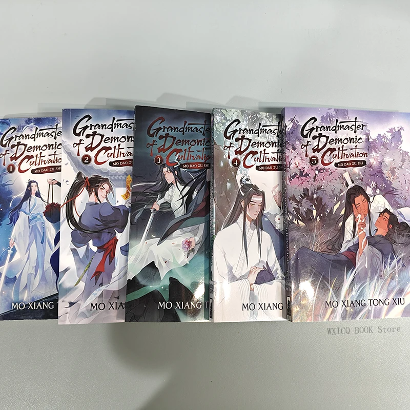 

Volume 1-5 English comic book grandmaster of demonie cultivation Dan Mei fantasy novel MO DAO ZU SHI libros de manga books