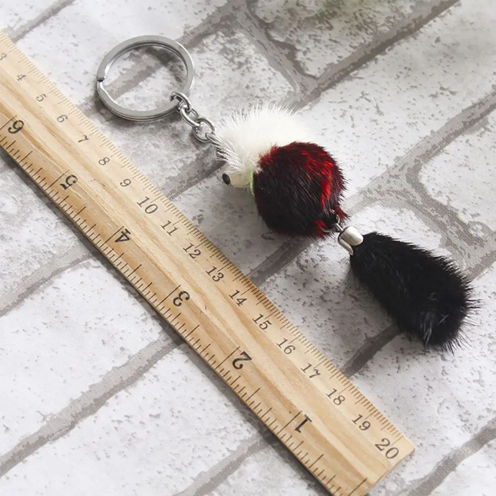 Bow Decor Fur Ball Bags Pom Accessories Pendant Key Chains Keychain Key Ring Mink Fur