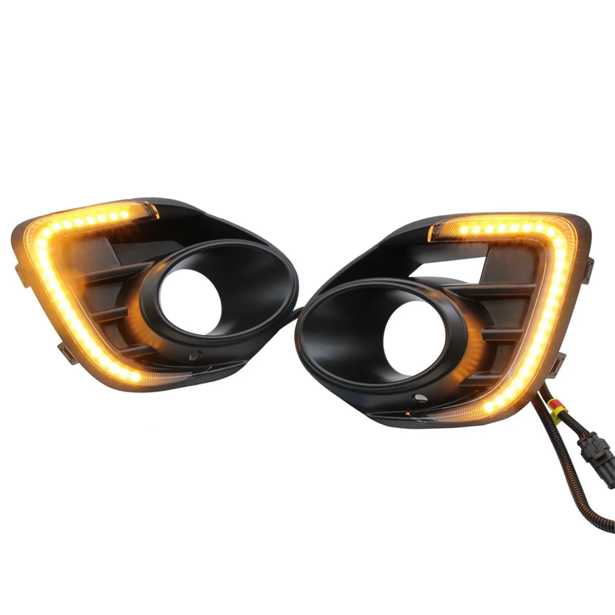 

For Mitsubishi Lancer 2016-2019 LED Daytime Running Light DRL Turn Signal Light Fog Lamp Car Accessories ,White+Yellow