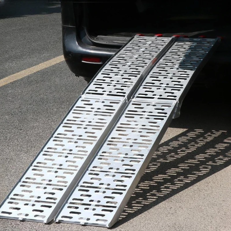 Motorcycle boarding ramp board loading trailer transportation truck loading and unloading folding ladder step climbing ladder