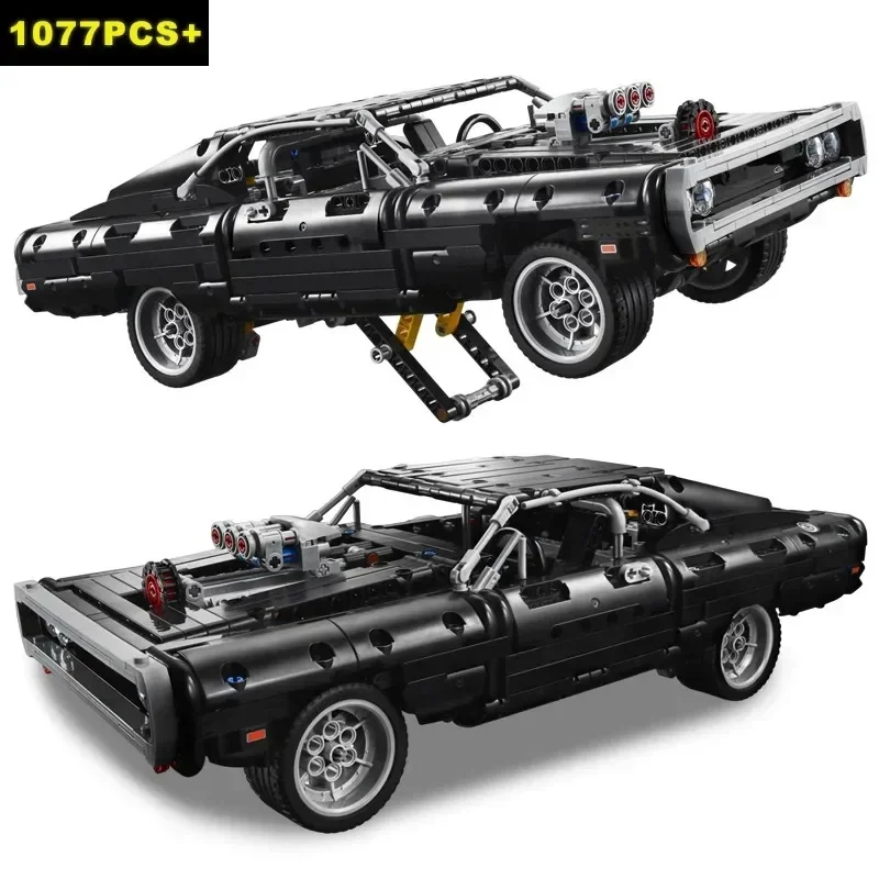 1077Pcs Technical Dodge Charger Racing Car Building Blocks Model Moc 42111 Assemble Bricks Fast and Furious Toys For Boys Gifts