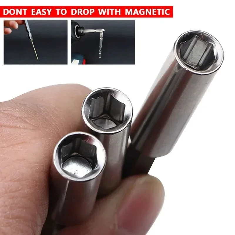 10/1pcs Magnetic Screwdriver Extension Hexagonal Handle Extended Connecting Rod Carbon Steel Screwdrivers Bit Holder Power Tools