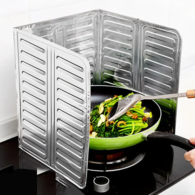 

Kitchen Aluminium Anti-oil Plate Foldable Stove Heat Insulation Splash Proof Baffle Wall Protected Screens Kitchen Accessories