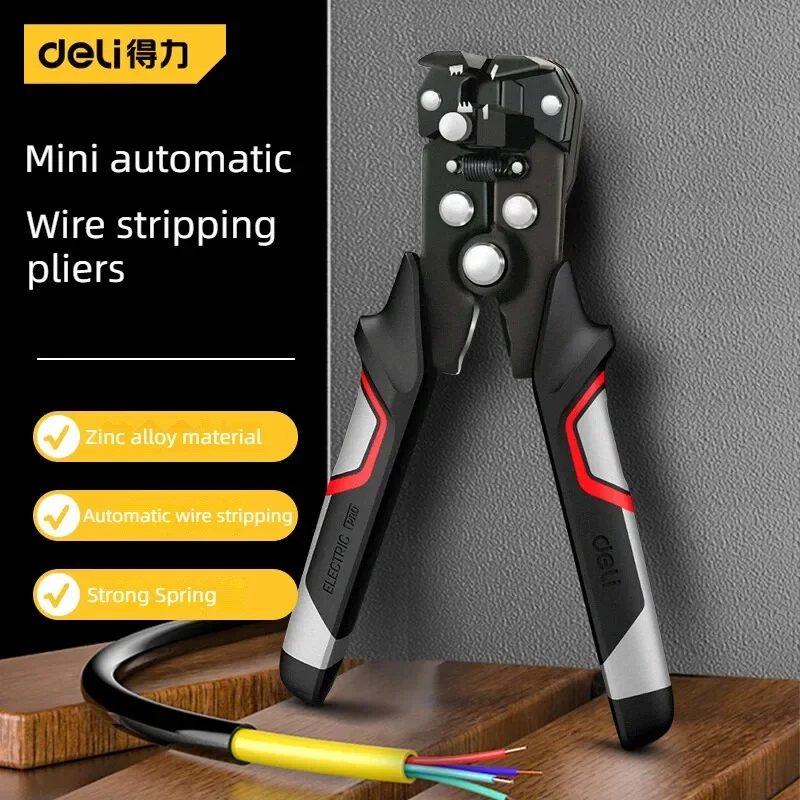 Deli Automatic Wire Stripper Multi-Functional Cable Cutters Electrician Special Tool Line Crimping Wire Crimper Hand Tool