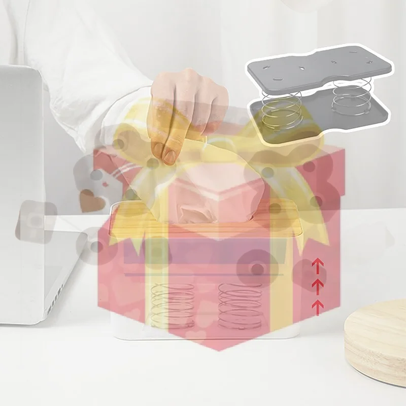 【HG】1pc Paper Drawer Spring Holder Inside Tissue Box Bottom Spring Tray Paper Drawer Support Artifact Lifting Elastic Stand