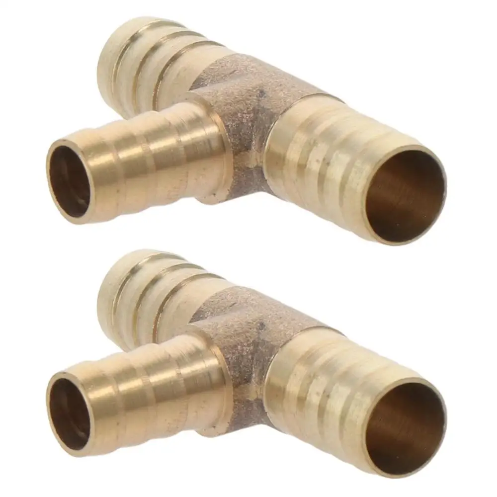 Barb Union Coupling Brass Reducing Barb Hose Fitting Tee T Shape 3 Ways Fitting Air Gas Water Fuel