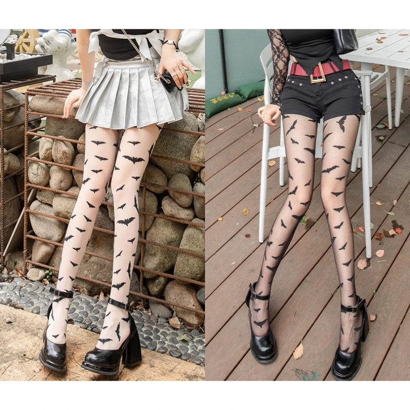 Stoking Wanita Seksi Gaya Punk Y2k Stoking Hitam Pantyhose Stoking Setinggi Paha Lingerie Stoking Ramping Pantyhose Pakaian Dalam Wanita