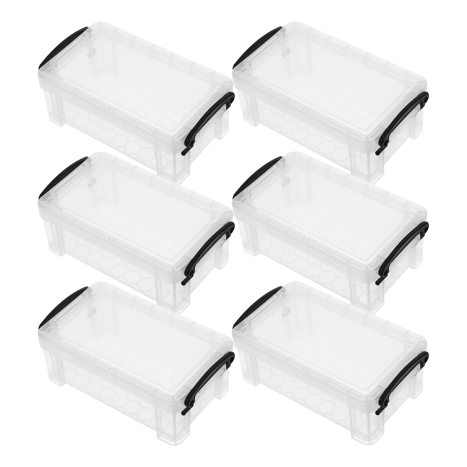 

6pcs Pencil Boxes Storage Containers Clear Transparent Design Large Capacity Mini Organizer Desk Supplies Plastic Case