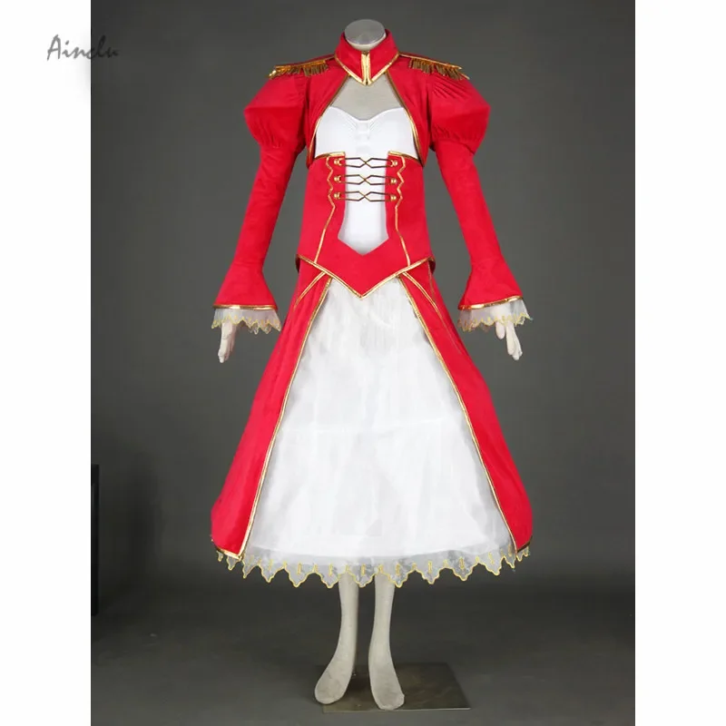 Ainclu Free Shipping Fate/Stay Night Anime Extra Saber Nero Halloween Cosplay Adult Kid Costume Tailor-made/Customize for adults