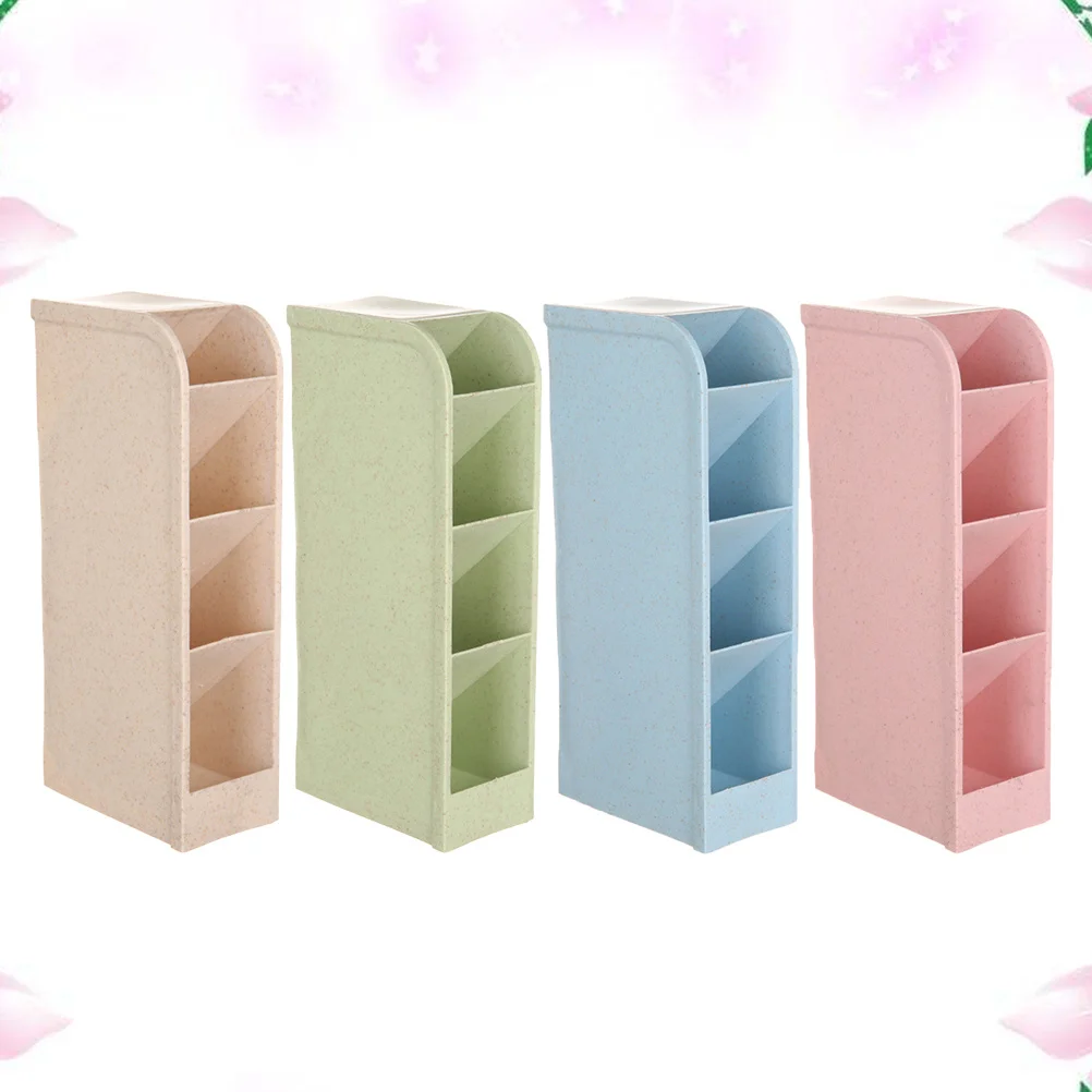 

4Pcs School Desk Pencil Organizer 16 Compartments Colored Sections Storage Holder for Student Teacher Erasers Holder