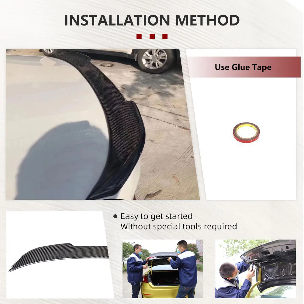 Car Rear Trunk Spoiler Wing for BMW 3 Series F30 F80 M3 Sedan 2012-2017 Carbon Fiber Rear Tail Boot Lid Wing Lip