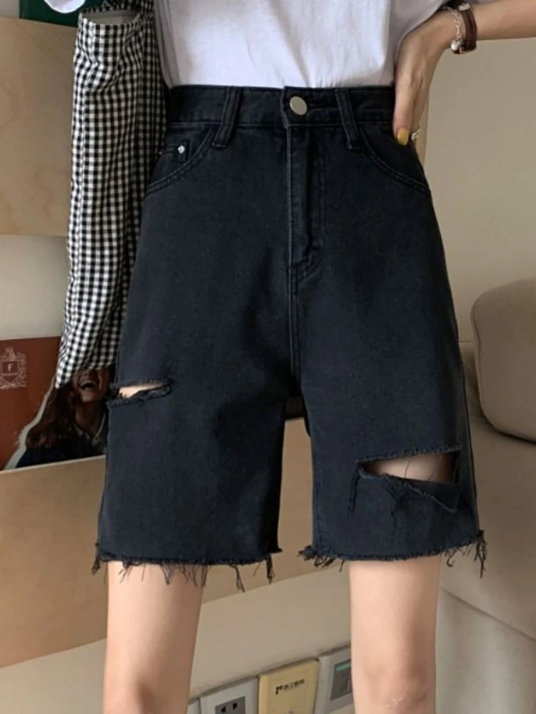 Pantaloncini da donna per il tempo libero streetwear chic semplice foro studenti tutto-fiammifero solido moda casual classico vacanza stile coreano attraente