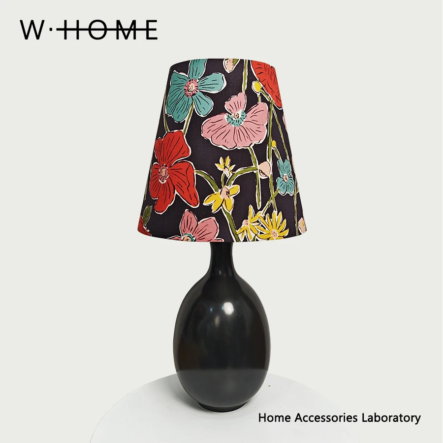 Matte Black Fabric Desk Lamp Imported Liberty Fabric Creative Vintage Atmosphere Lamp Gift Lamp