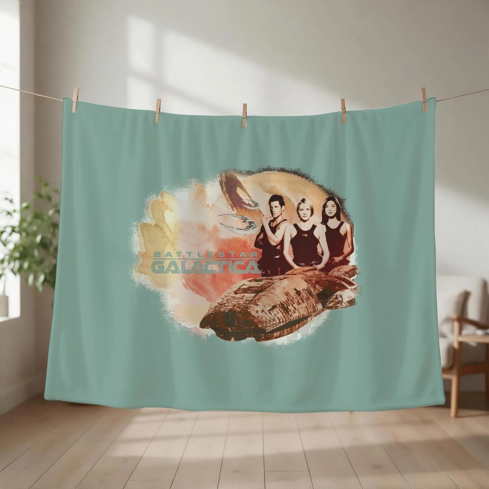 BSG200_Battlestar Galactica Galactica Pilots Throw Blanket couch cozy soft plush fuzzy picnic outdoor blanket